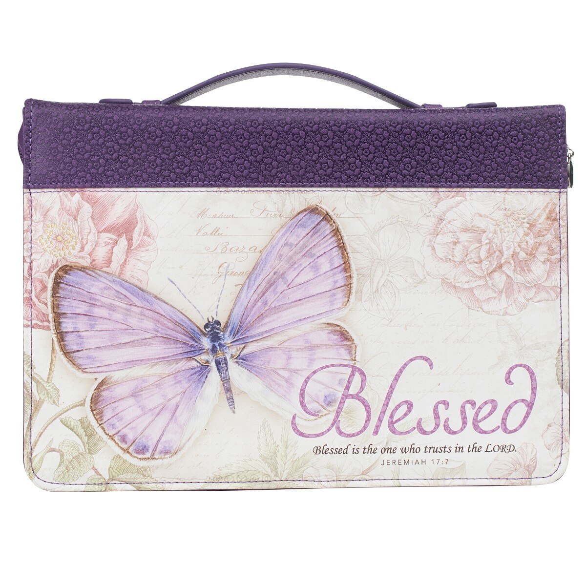 Bible Cover Blessed Butterfly in Purple