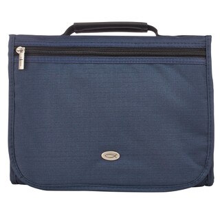 Navy Polyester Tri-fold Organizer Bible Cover