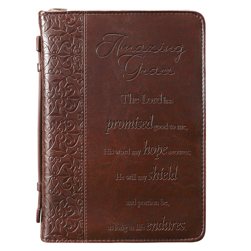Amazing Grace in Brown Bible Cover