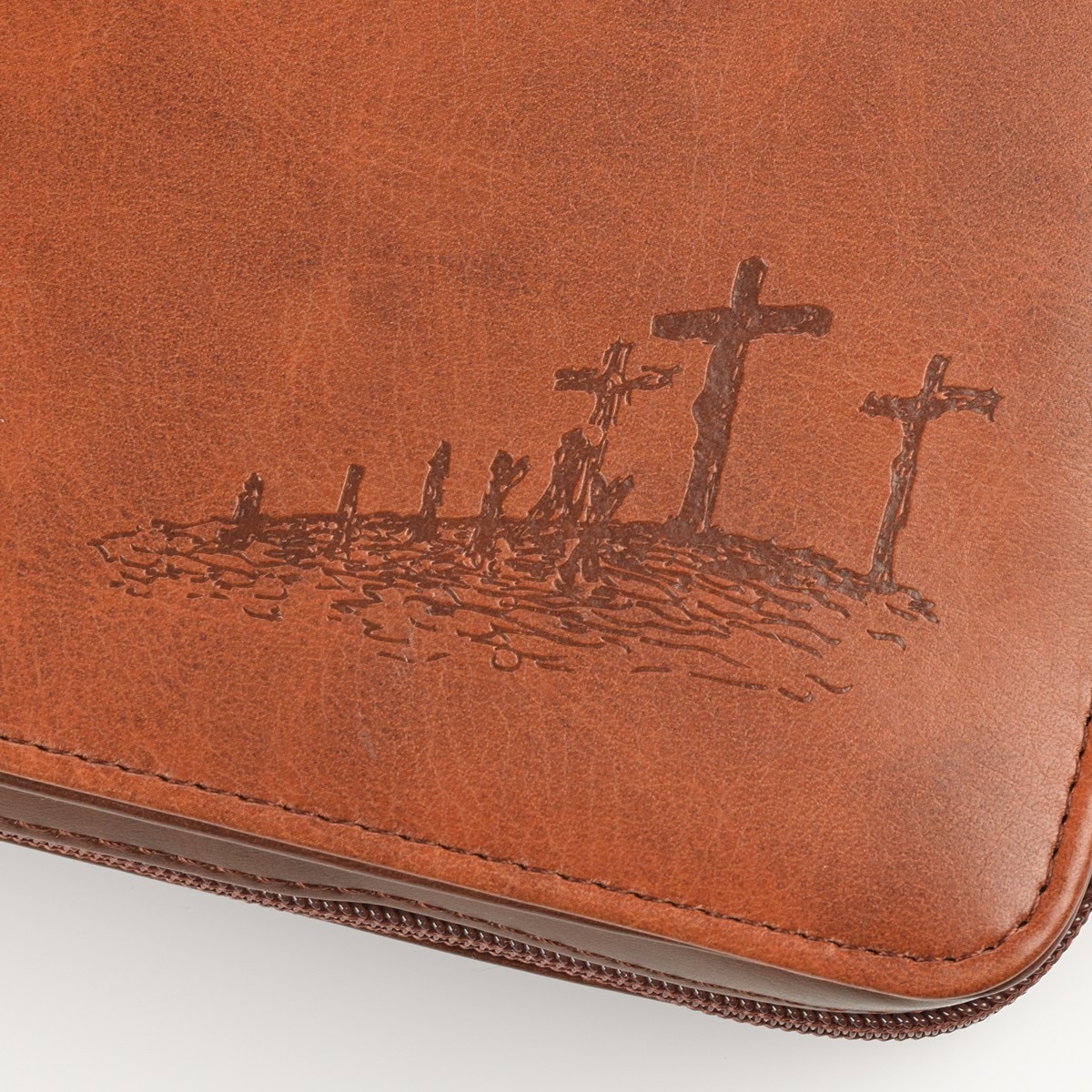 Funda para Diurnal o Salterio de Cuero Grabado de la Cruz TAU