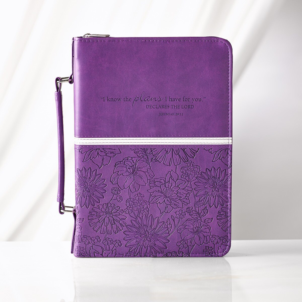 Embossed Floral in Purple Jeremiah 2911 Bible Cover