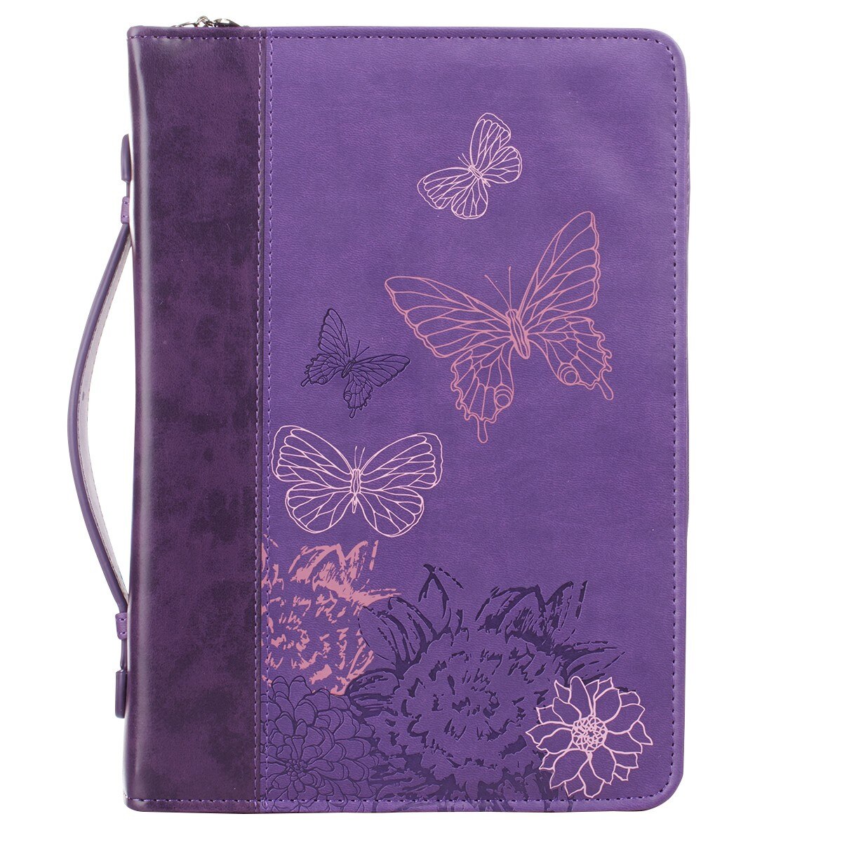 New Creation Purple Butterflies Faux Leather Fashion Bible Cover 2