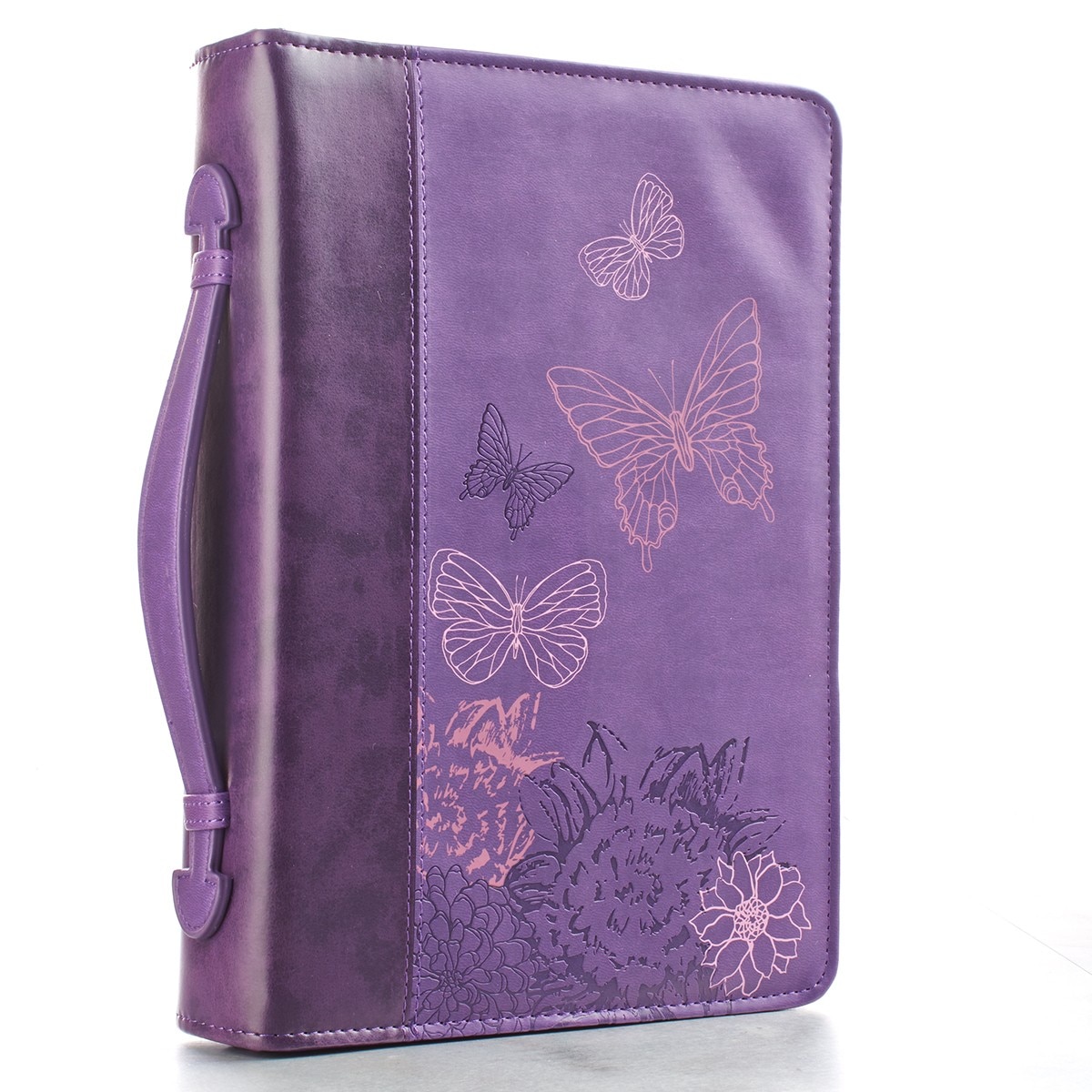 New Creation Purple Butterflies Faux Leather Fashion Bible
