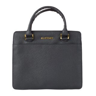 Blessed Black Purse-style Faux Leather Bible Cover