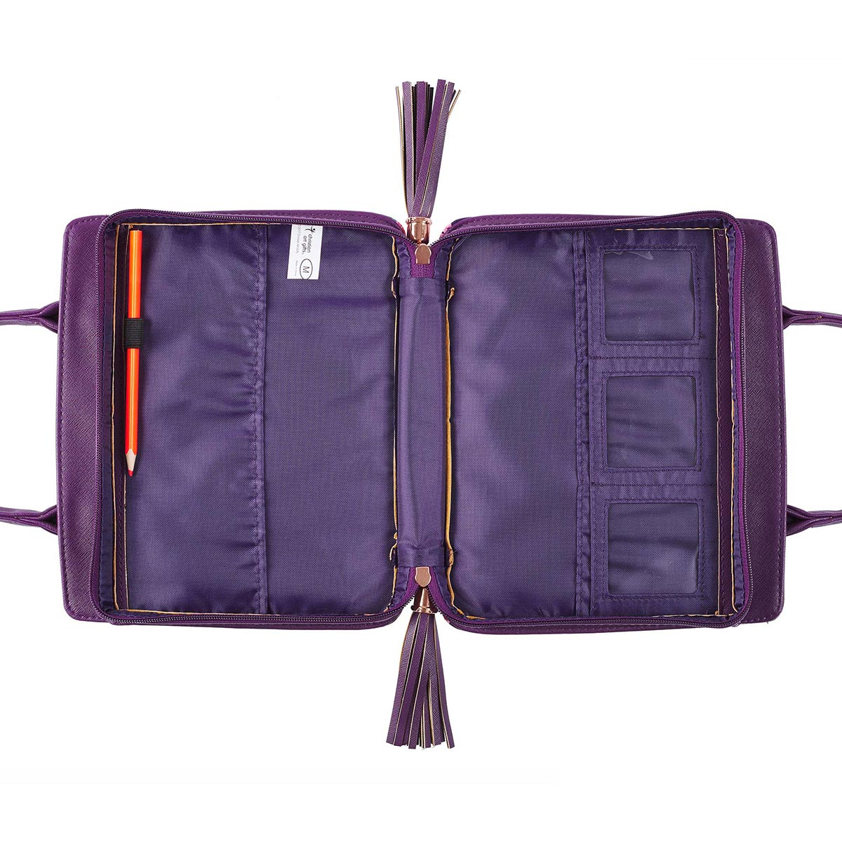 ●BLACKPURPLE● 25SS verse Bag Blessed Purple Floral Faux Leather Purse-style Bible Cover