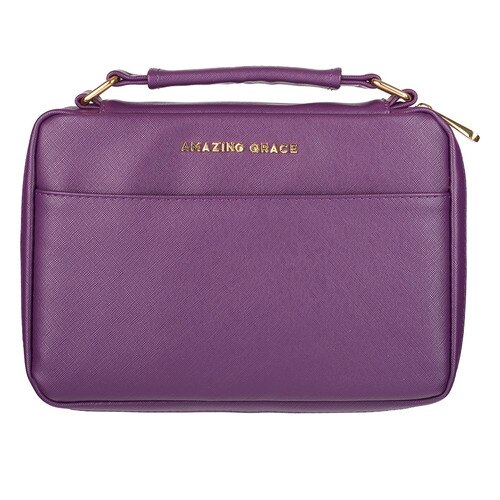 Amazing Grace Berry Purple Faux Leather Fashion Bible Cover