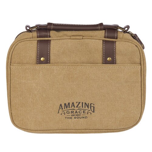 Amazing Grace Tan Canvas Classic Bible Cover