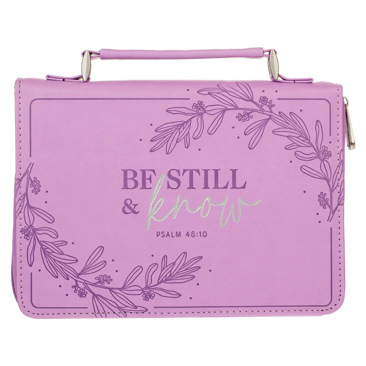 Be Still & Know Purple Laurel Faux Leather Fashion Bible Cover