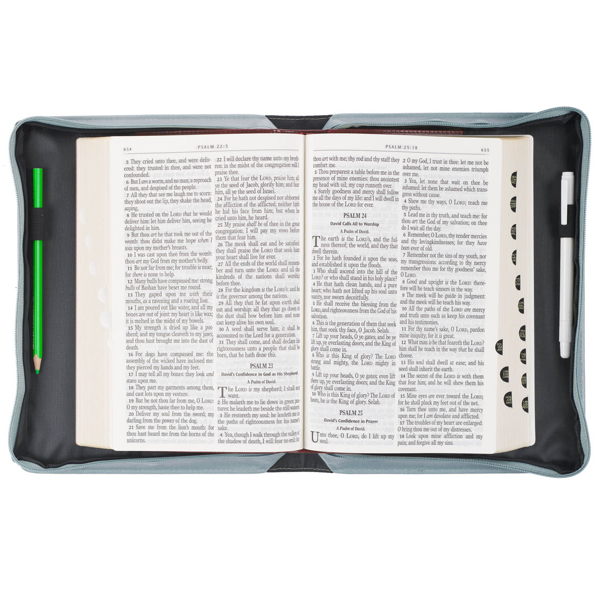 Trust in the Lord Pearlescent Pewter Floral Fashion Bible