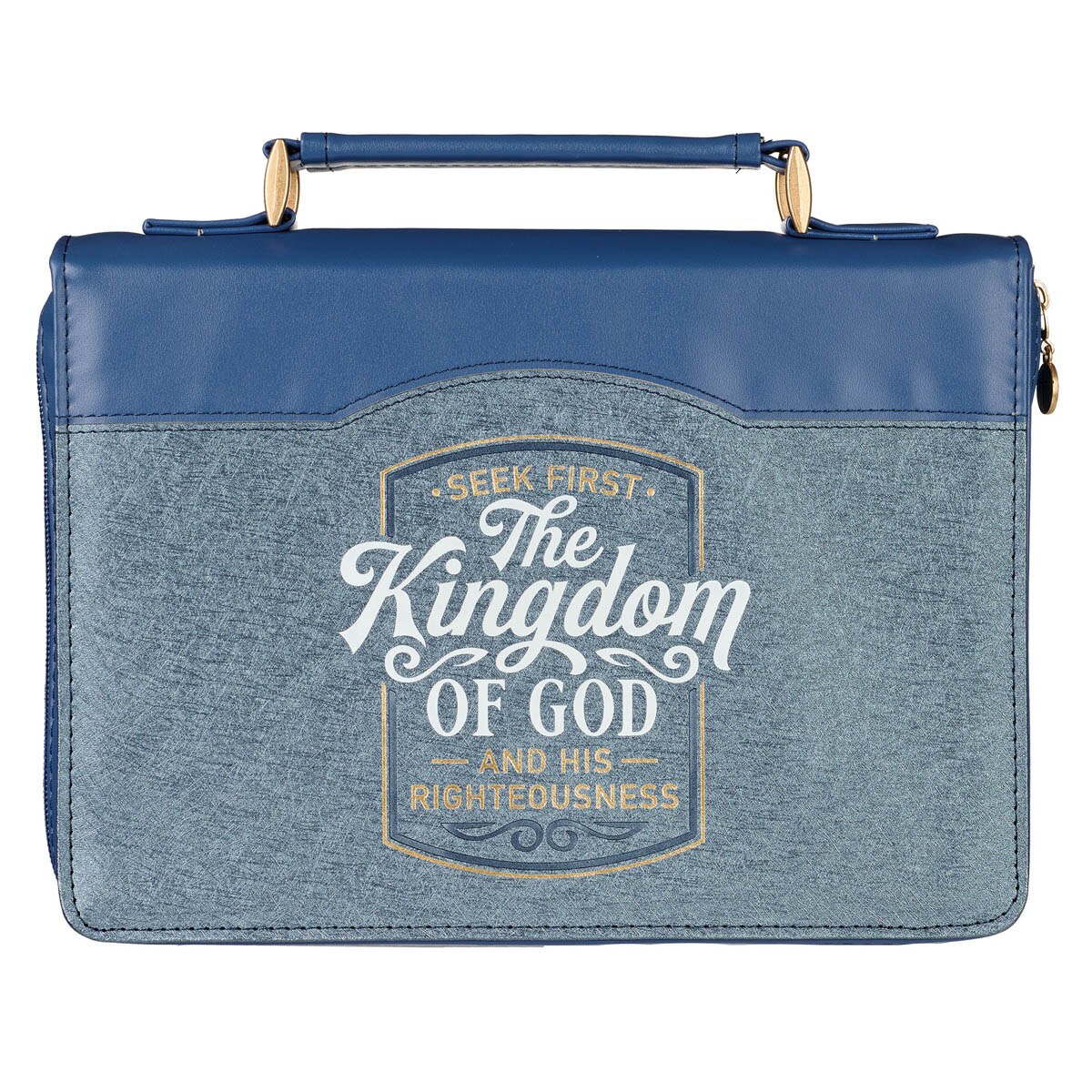 The Kingdom of God Two-tone Blue Faux Leather Fashion Bible Cover