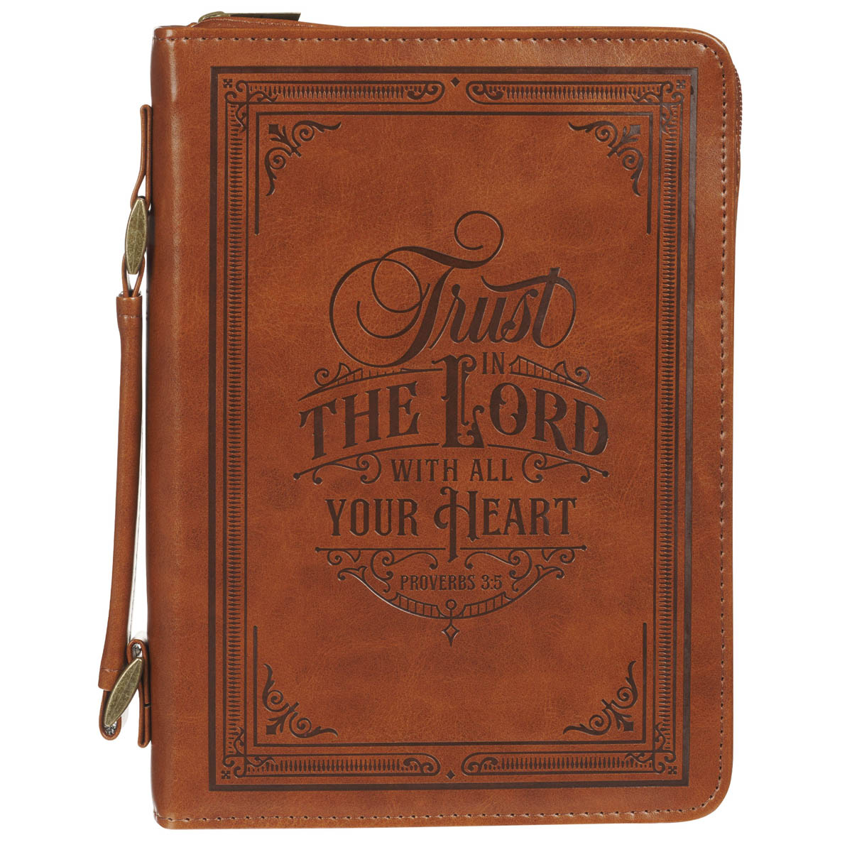 Strength and Defense Walnut-Brown Faux Leather Classic Bible
