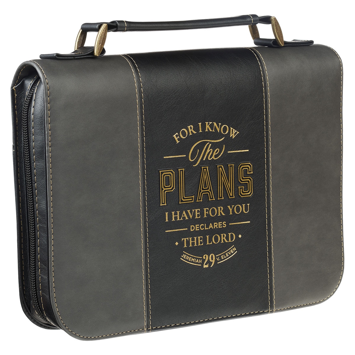 The Plans Black and Charcoal Bible Cover - Jeremiah 29:11