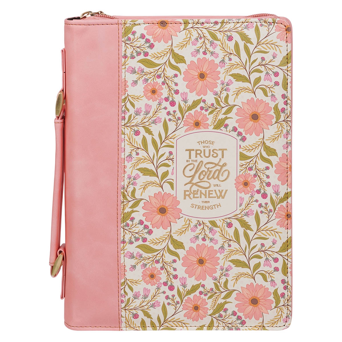 Those Who Trust Pink Floral Classic Bible Cover Isaiah 40:31