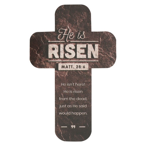 He is Risen Stone Cross Bookmark Set - Matthew 28:6