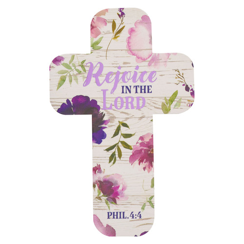 Rejoice in the Lord Puprle Floral Cross Bookmark Set - Philippians 4:4