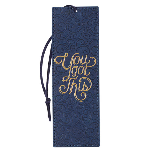 You Got This Blue Faux Leather Bookmark