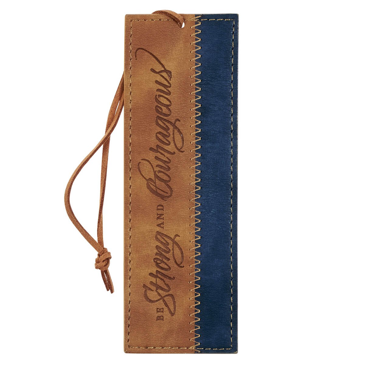 Strong and Courageous Butterscotch and Navy Faux Leather Luggage
