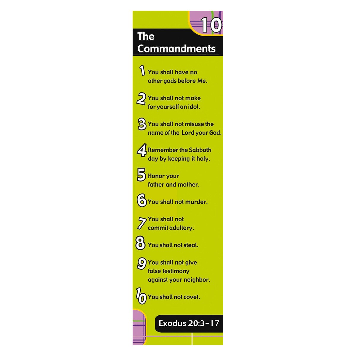 Ten Commandments (Lime) Bookmarks