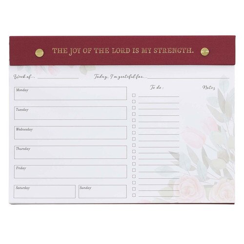 The Joy Of The Lord Is My Strength Undated Planner Pad - Nehemiah 8:10