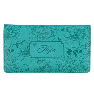 Hope Teal Faux Leather Checkbook Cover