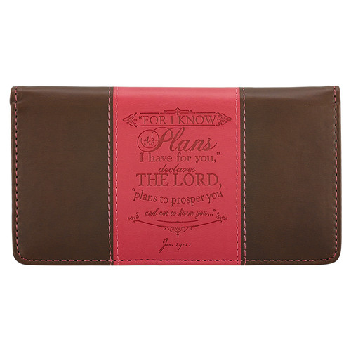 I Know the Plans in Pink & Brown - Jeremiah 29:11 Checkbook Cover