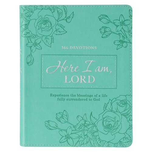 Here I Am, LORD Teal Faux Leather Devotional