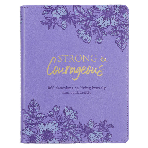 Strong and Courageous Purple Faux Leather Devotional