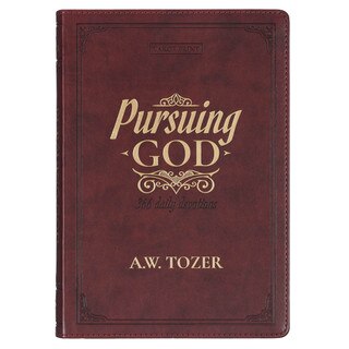 Pursuing God Saddle Tan Faux Leather Devotional Large Print Edition