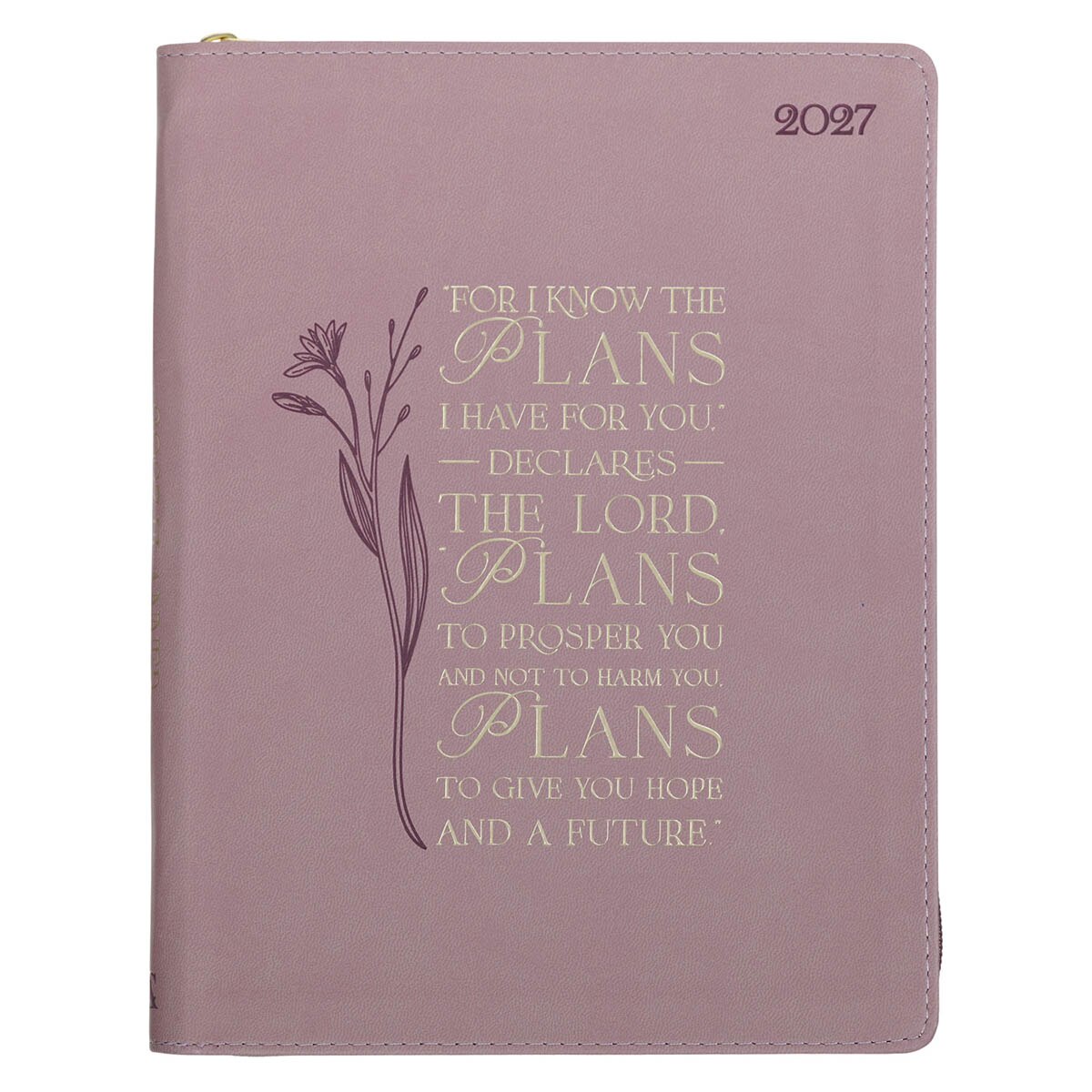 2027 Plans Large Zippered Mauve 18-Month Planner for Women Jer 29:11