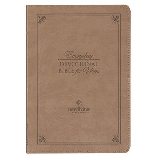 Tan Faux Leather NLT Everyday Devotional Bible for Men