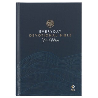 Navy Wave Hardcover NLT Everyday Devotional Bible for Men