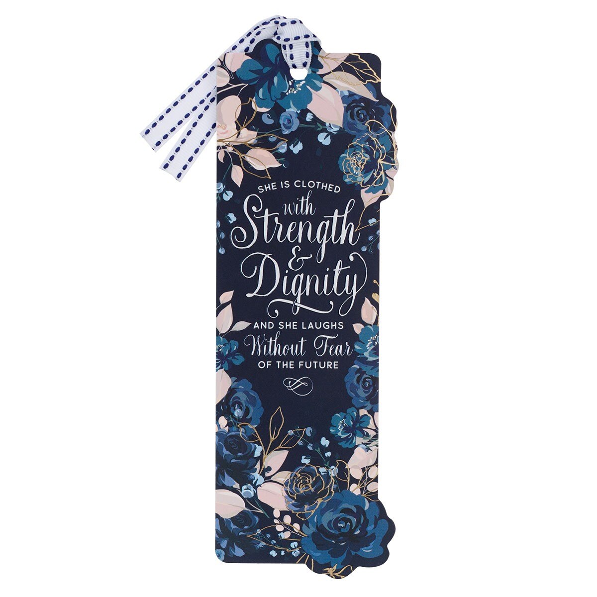 Blue Roses Strength & Dignity Premium Cardstock Bookmark - Proverbs 31:25 Blue Roses Strength & Dignity Premium Cardstock Bookmark - Proverbs 31:25