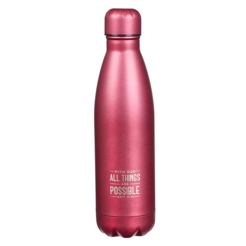 Collection All Things Color Pink Magenta All Things Are Possible Stainless Steel Water Bottle