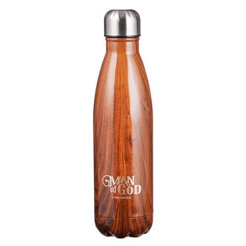 Be Still & Know White Floral Stainless Steel Water Bottle - Psalm 46:10