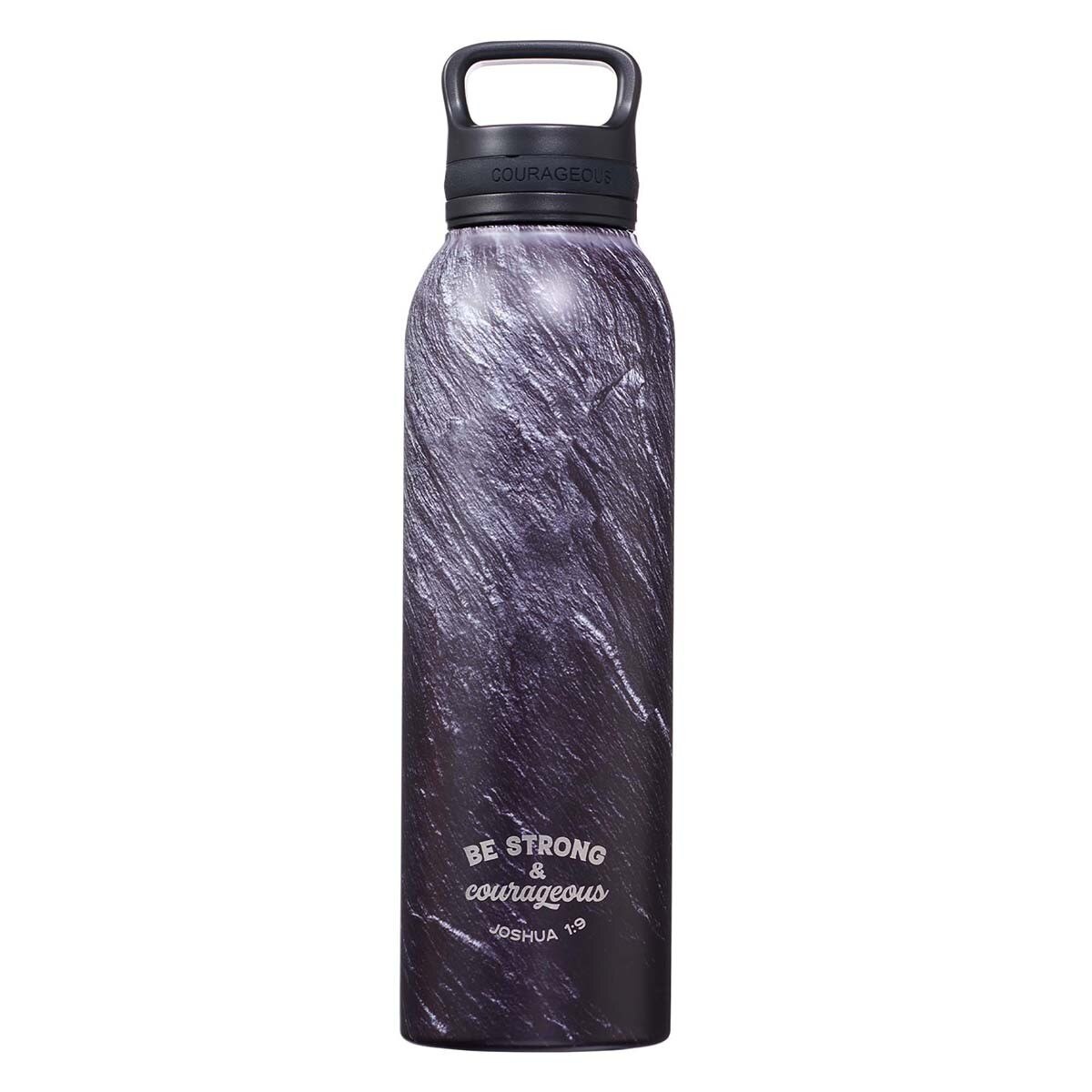 Marble Water Bottle Insulated Stainless Steel Water Bottle Black