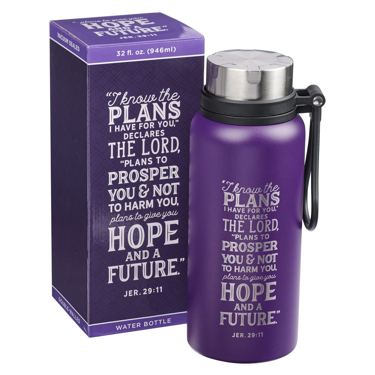 Purple Water Bottle Stainless Steel 32 oz