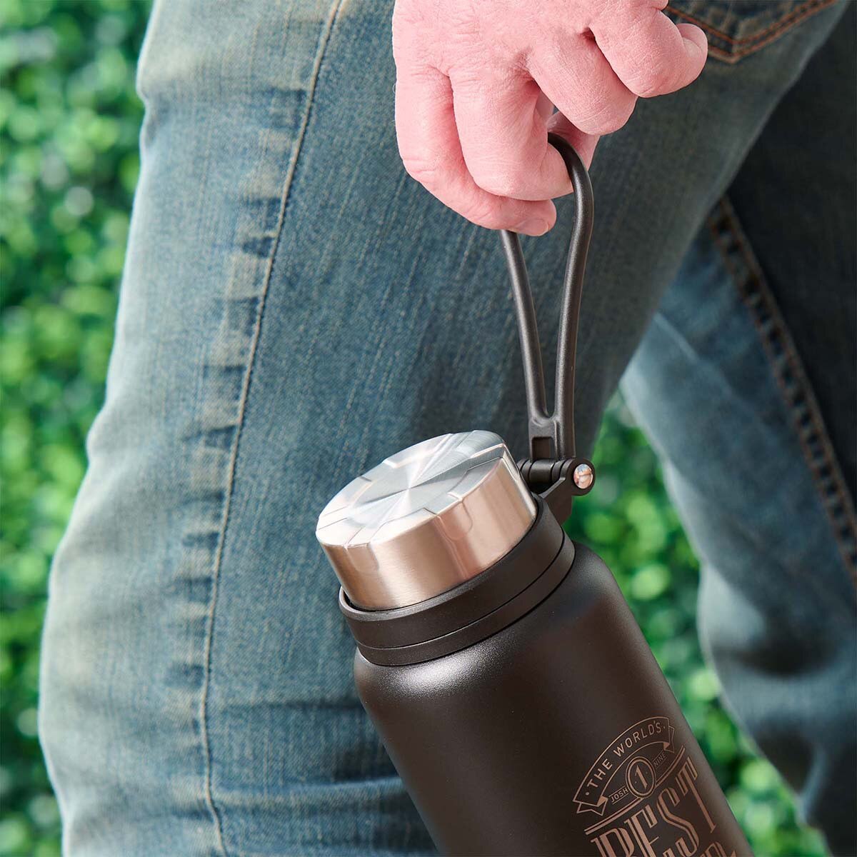 The World's Best Dad Stainless Steel Water Bottle - Joshua 1:9