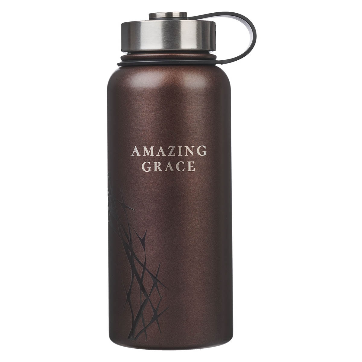 Lord is Strength Brown Stainless Steel Water Bottle Ex 15:2