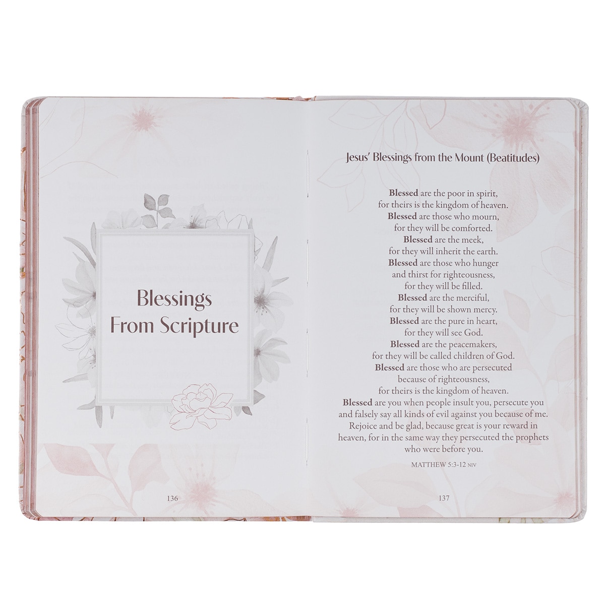 52 Prayers of Blessing for Women White Floral Prayer Book