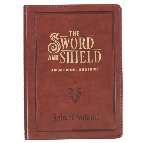 The Sword and Shield Saddle Tan Faux Leather Devotional