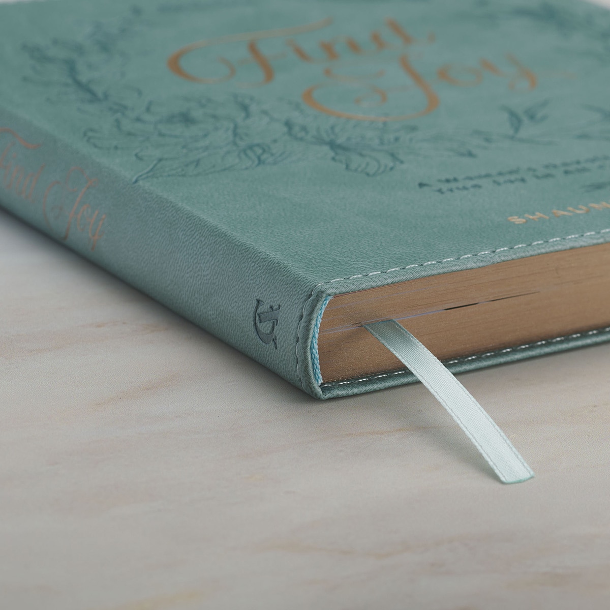 Find Joy Mint-Green Faux Leather Devotional