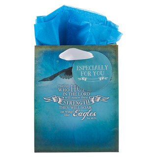 Gift Bag SM Blue On Wings Like Eagles Isa. 40:31