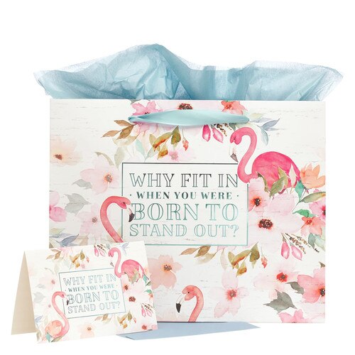 Why Fit In Large Gift Bag Set with Card and Tissue Paper
