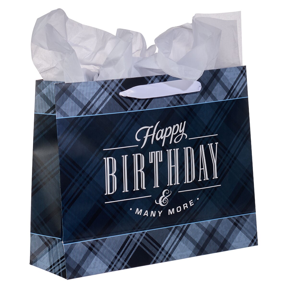 Charcoal and Black Happy Birthday Large Landscape Gift Bag