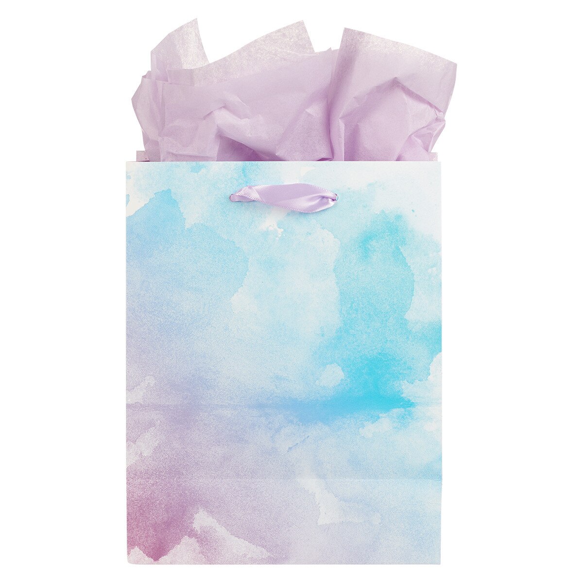 Be Still & Know Lilac and Blue Watercolor Medium Gift Bag - Psalm