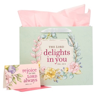 The LORD Delights in You Large Landscape Gift Bag - Isaiah 62:4