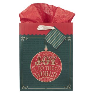Joy to the World Red Bauble Medium Gift Bag