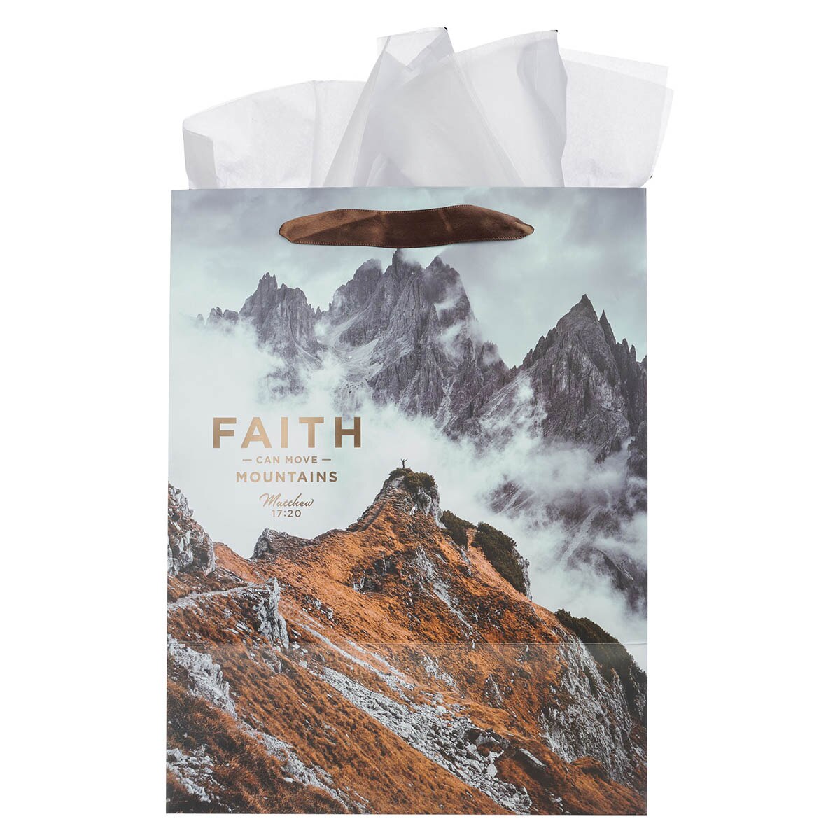 Faith Can Move Mountains Large Portrait Gift Bag Matt 17:20