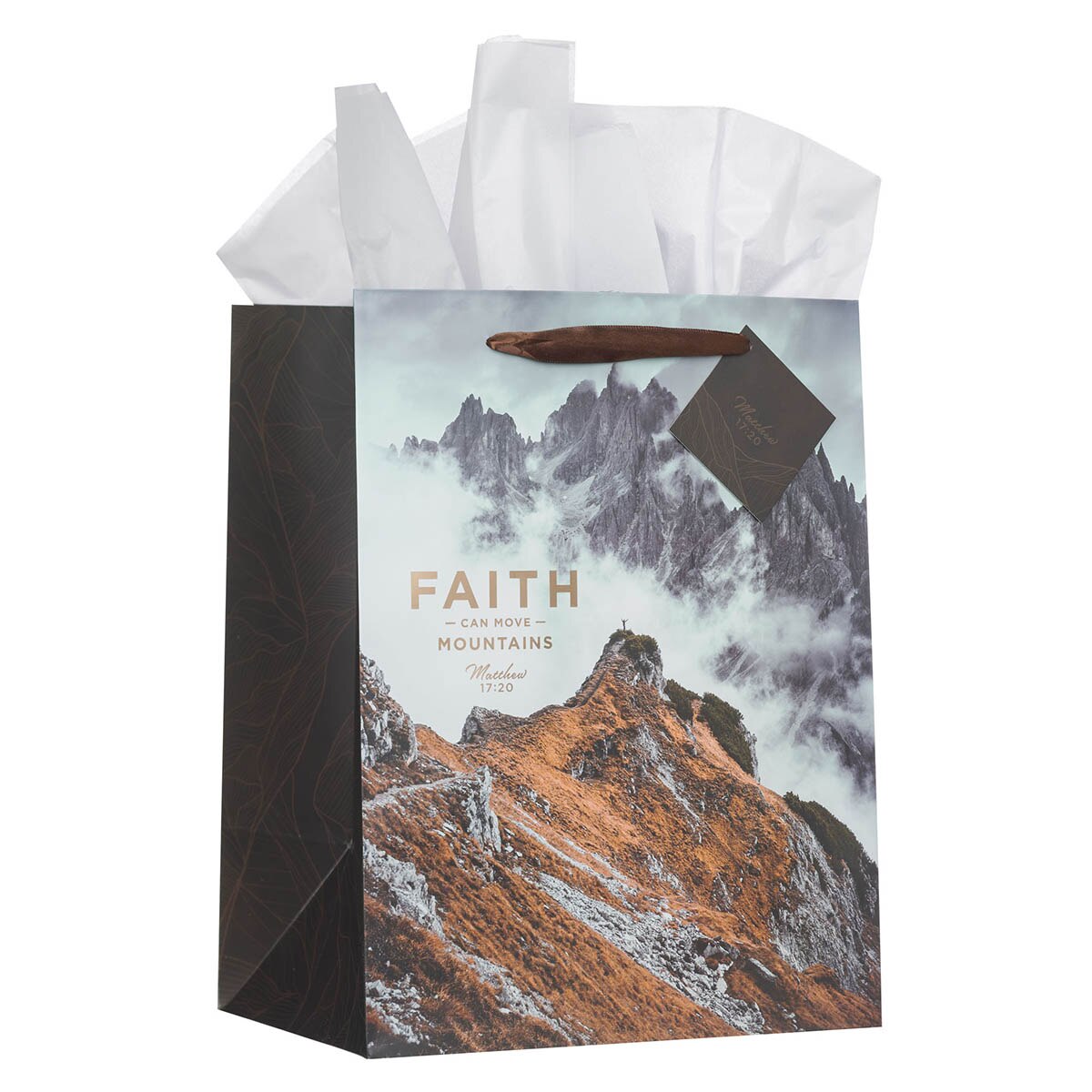 Faith Can Move Mountains Large Portrait Gift Bag Matt 17:20
