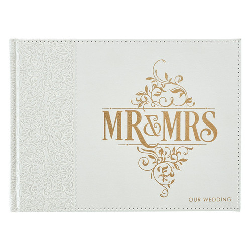 White Lace Mr. & Mrs. Wedding Guest Book